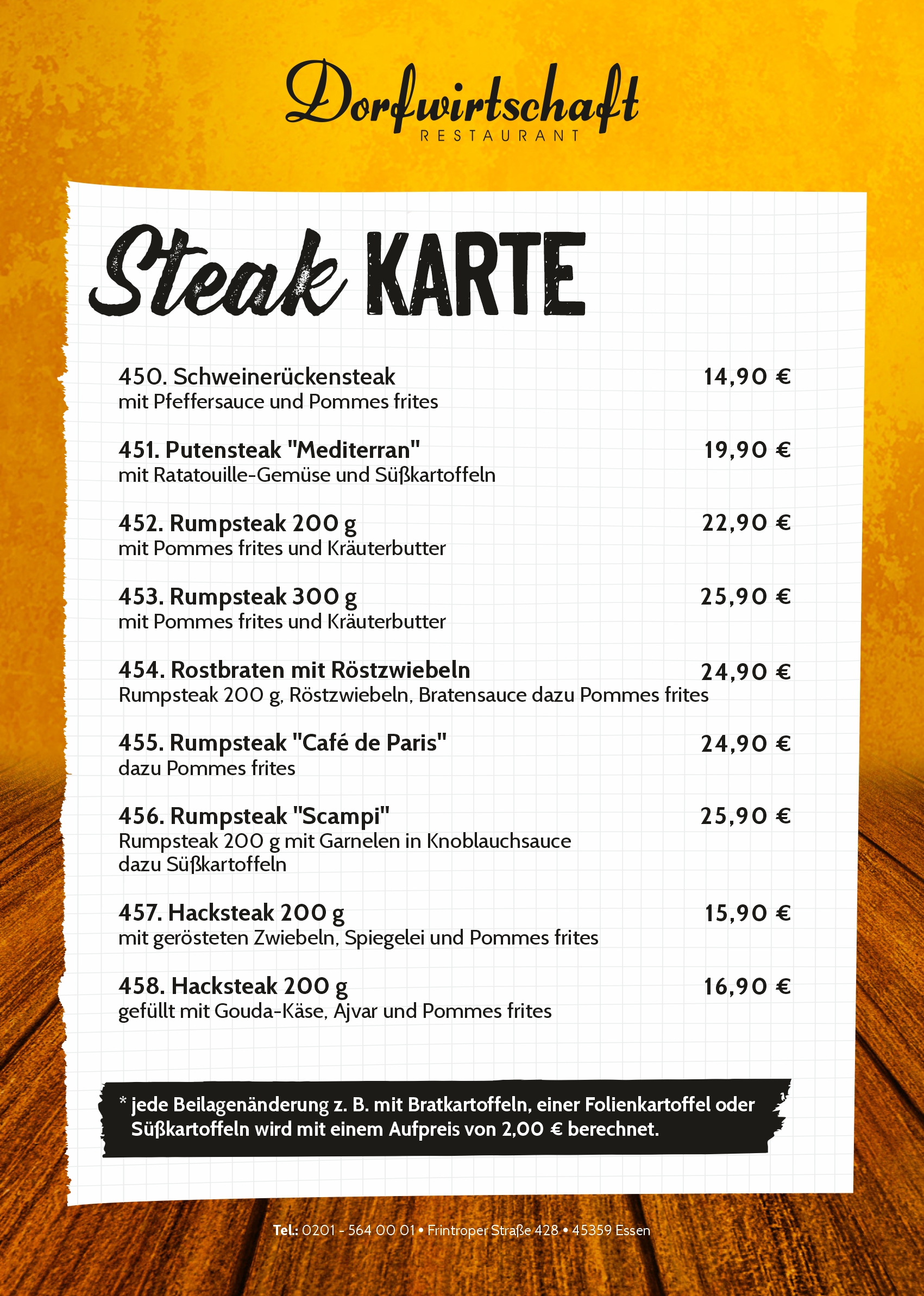 Steak Karte